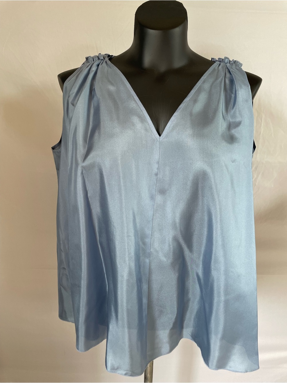 Seventy Venezia Dusty Blue 100% silk Sleeveless Top. Size 38-40 & 44.